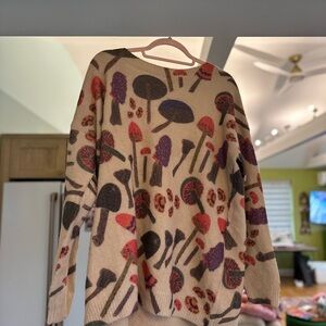 Soft n fuzzy Crew Neck Sweater with Unique mushroom Pattern
